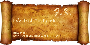 Fábián Kende névjegykártya