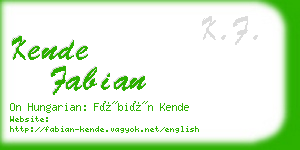 kende fabian business card